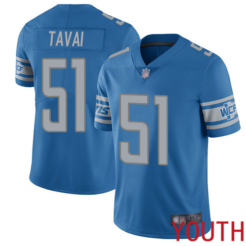 Detroit Lions Limited Blue Youth Jahlani Tavai Home Jersey NFL Football #51 Vapor Untouchable